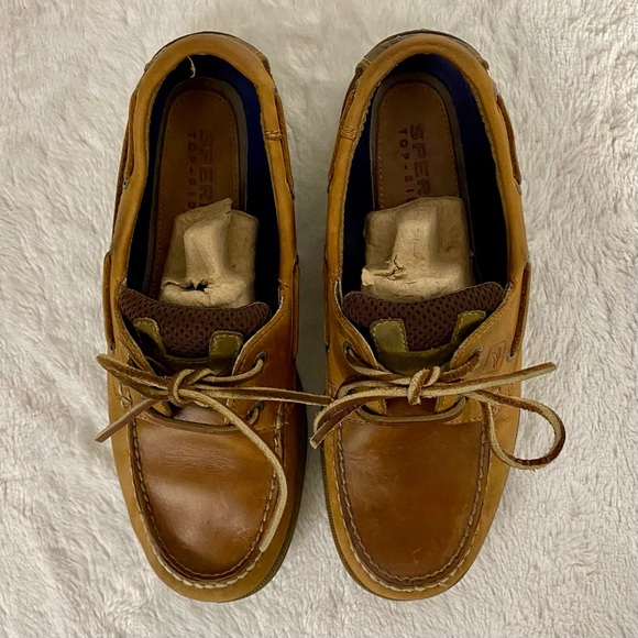 Sperry Topsider Two-Toned Leather Boat Shoes Men’s Size 8.5M Brown & Tan - Picture 6 of 9